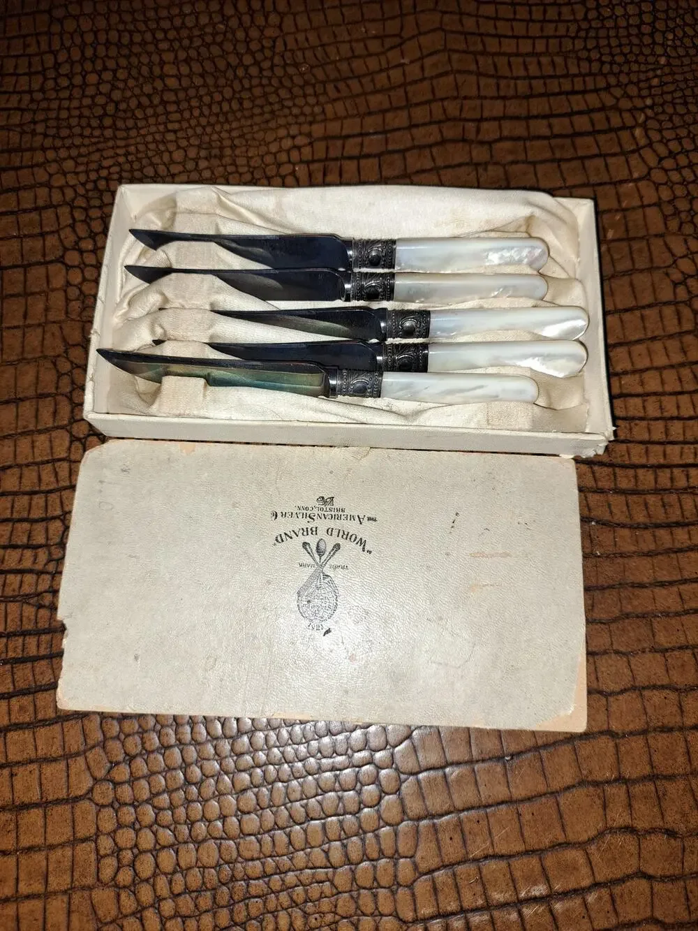 Vintage American Silver Co. fruit, dessert 5 Knife Set 